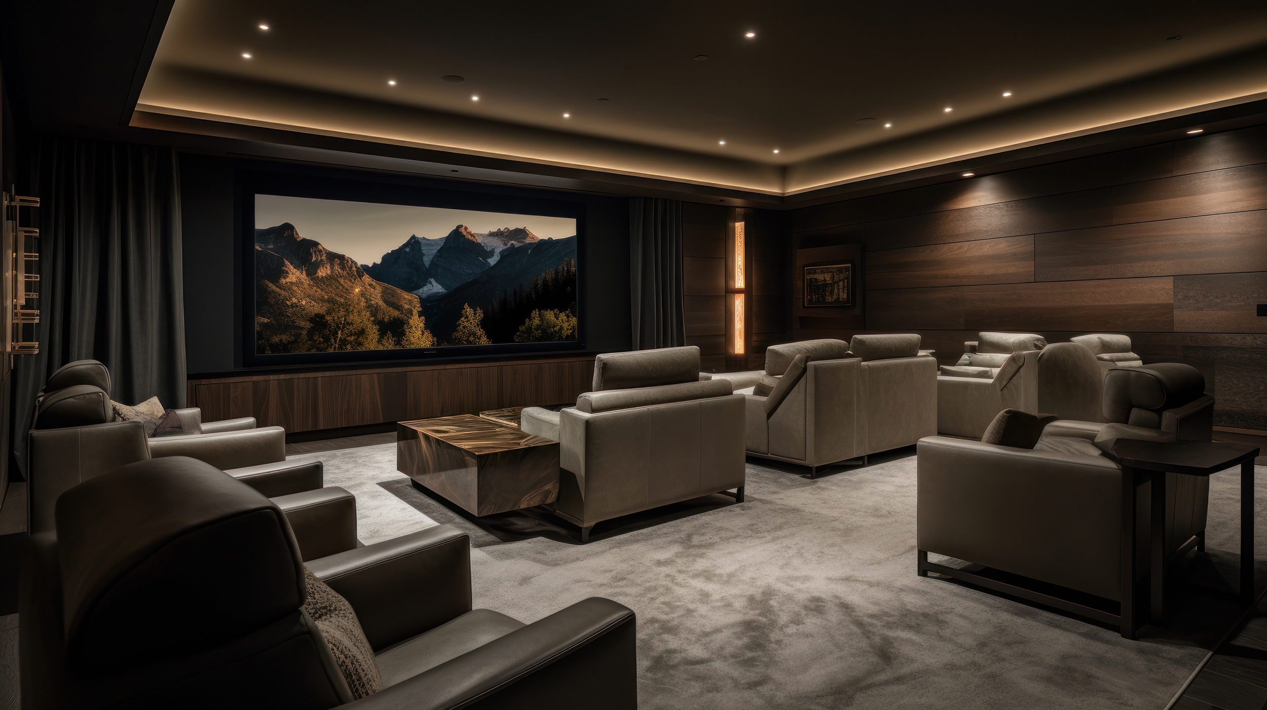 A home in Fairfield County, CT, with a customized media room design<br />
